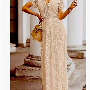 MEROKEETY Women’s V Neck Short Sleeve Dress